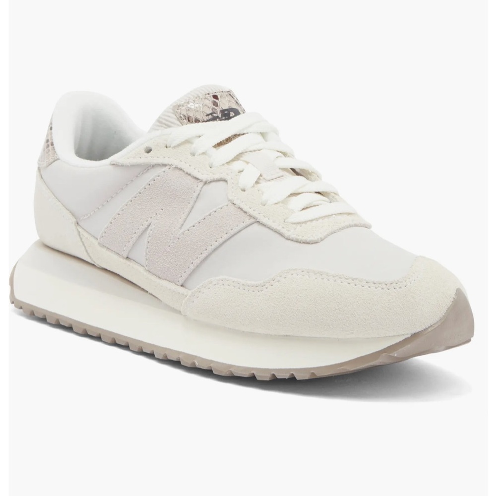New Balance White Sneakers with Snake Print